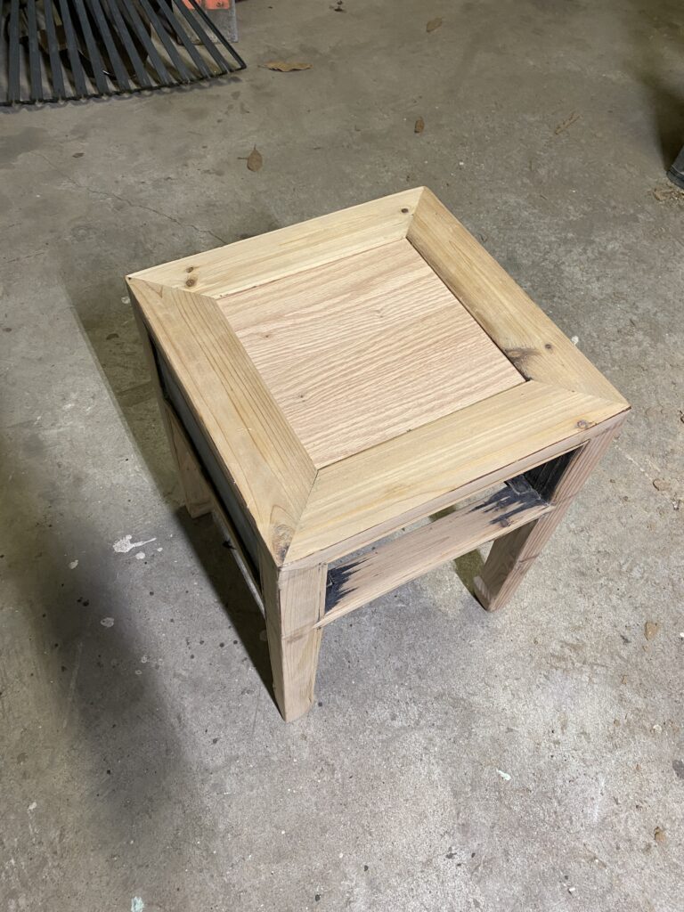 side table sanded down