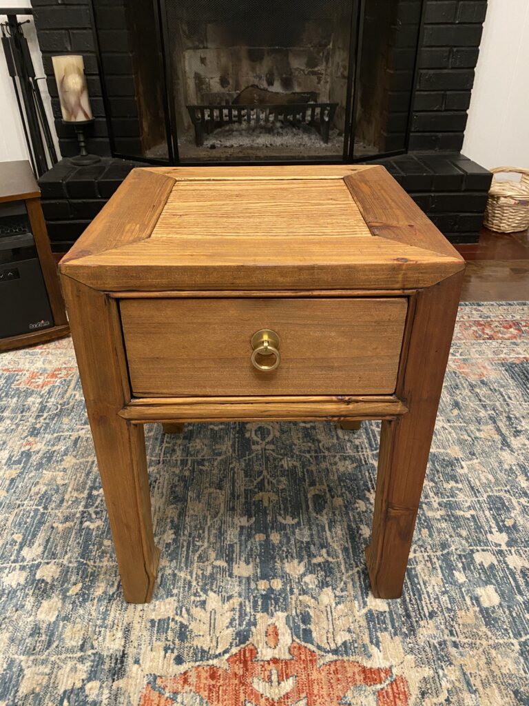 finished side table english chestnut stain